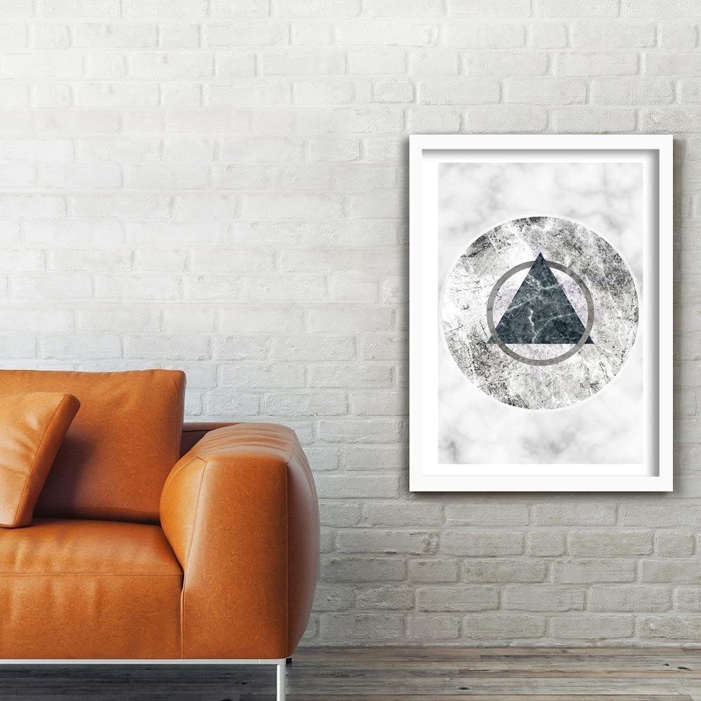 Glezna baltā rāmī - Geometric Figures Marble  Home Trends DECO