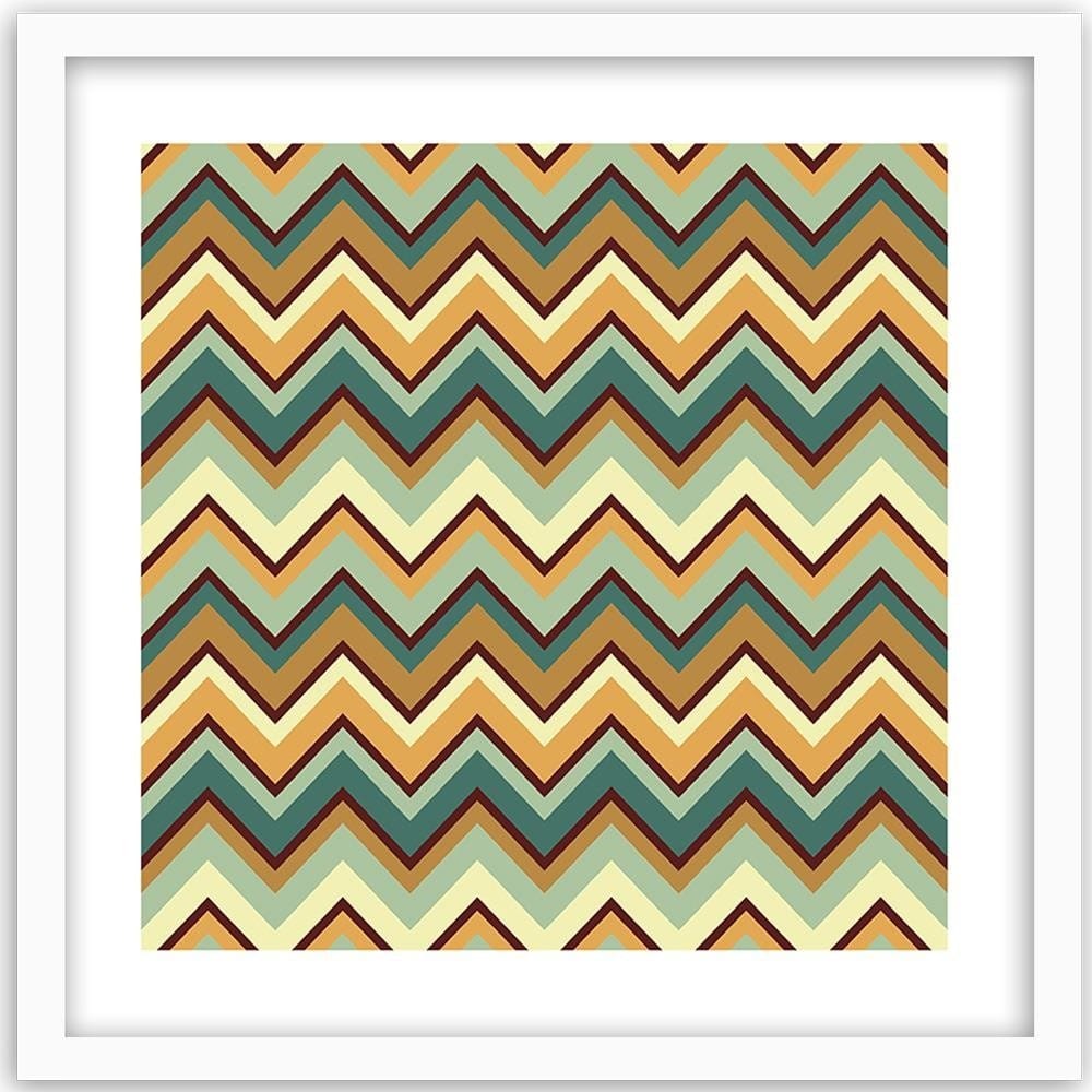 Glezna baltā rāmī - Geometric Zigzag 1 Home Trends DECO