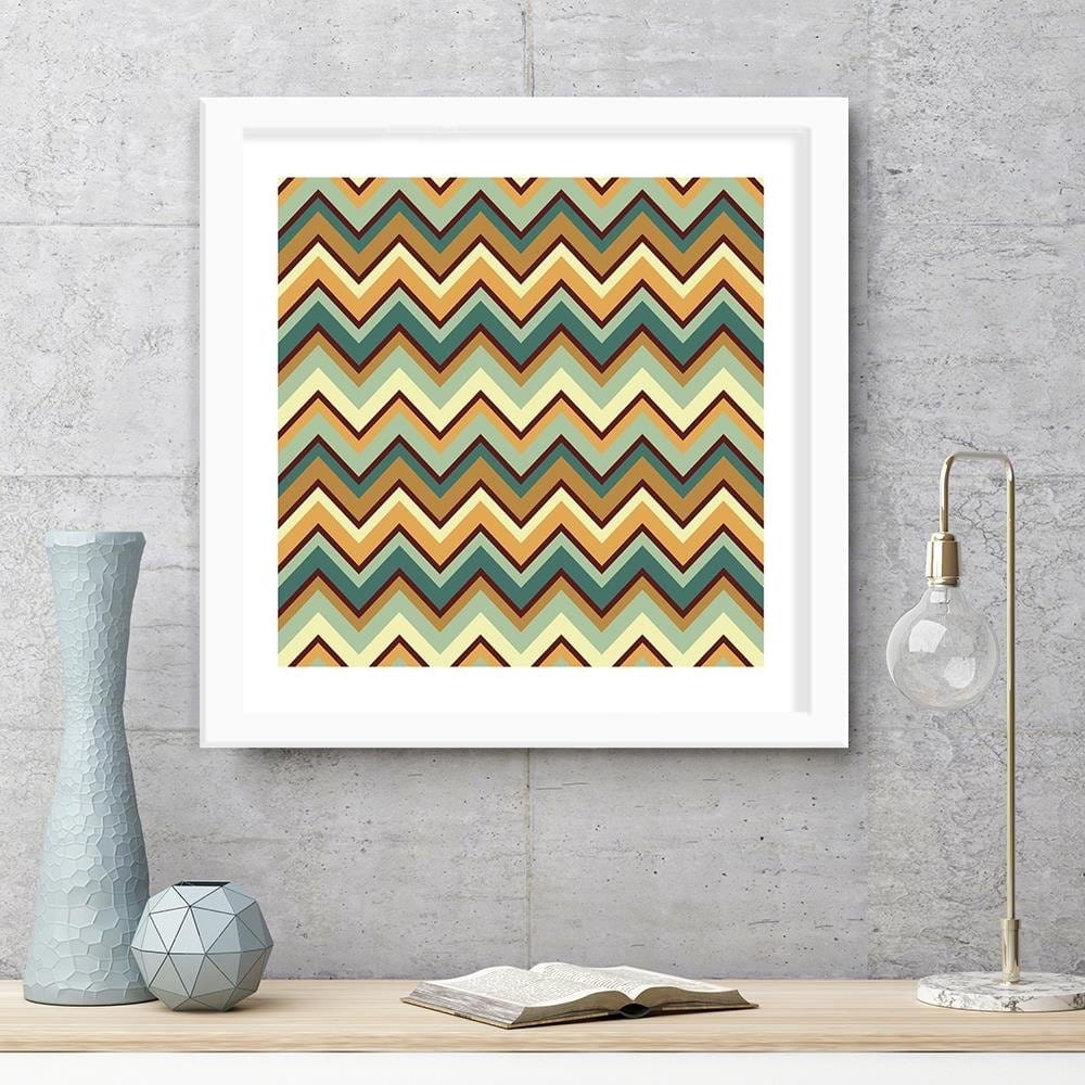 Glezna baltā rāmī - Geometric Zigzag 1 Home Trends DECO