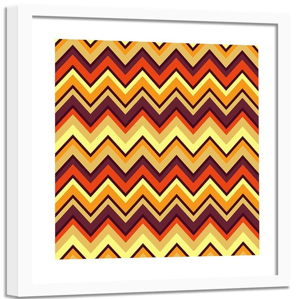 Glezna baltā rāmī - Geometric Zigzag 2 Home Trends DECO