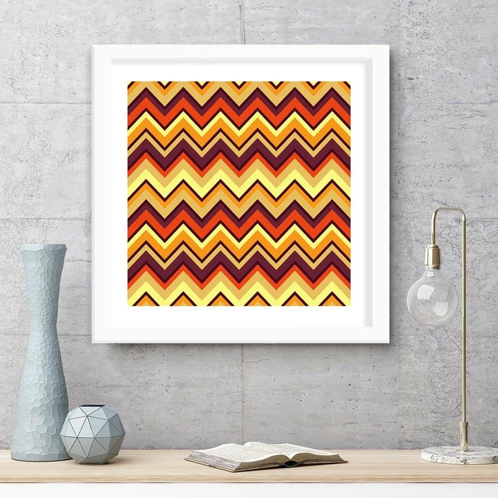 Glezna baltā rāmī - Geometric Zigzag 2 Home Trends DECO