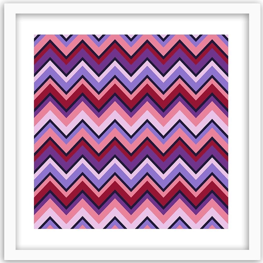 Glezna baltā rāmī - Geometric Zigzag 3 Home Trends DECO