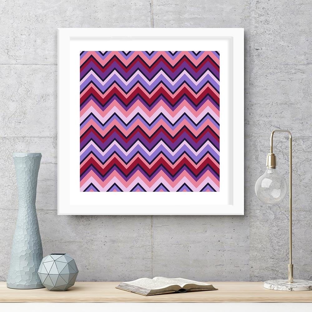 Glezna baltā rāmī - Geometric Zigzag 3 Home Trends DECO