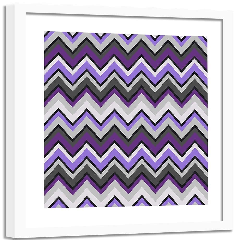 Glezna baltā rāmī - Geometric Zigzag 4 Home Trends DECO