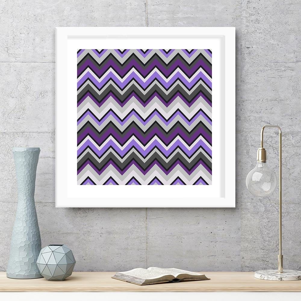Glezna baltā rāmī - Geometric Zigzag 4 Home Trends DECO
