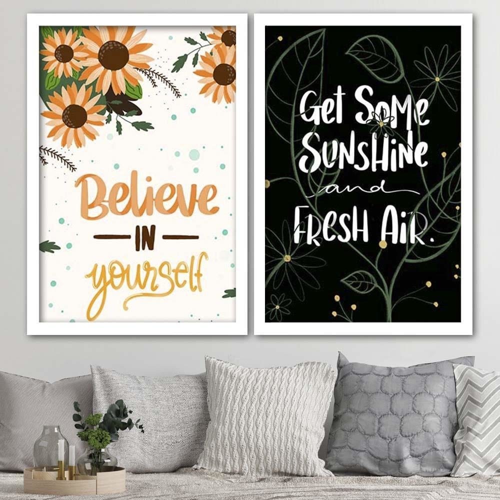 Glezna baltā rāmī - Get Some Sunshine Home Trends DECO