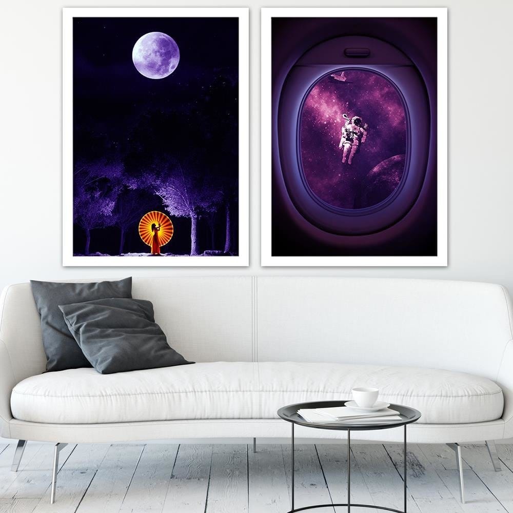 Glezna baltā rāmī - Giclée Art Print Purple  Home Trends DECO