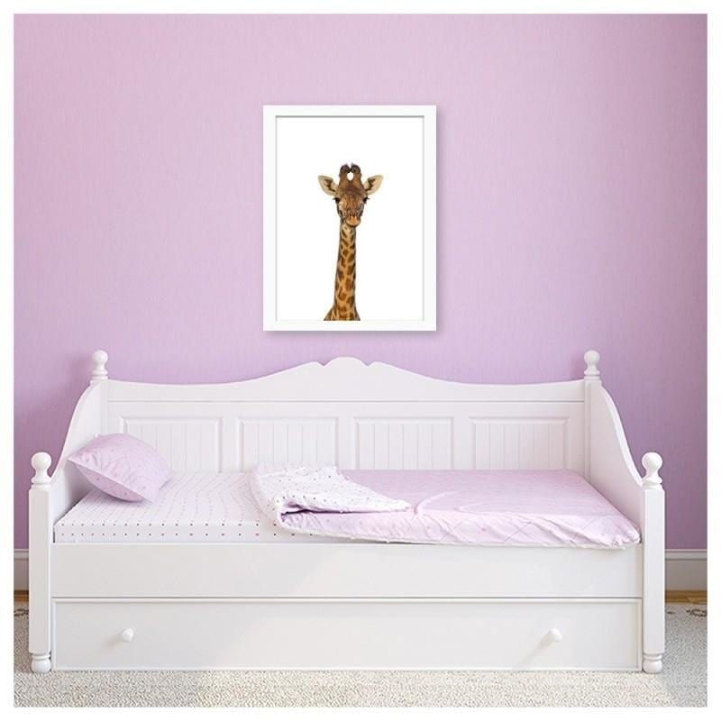 Glezna baltā rāmī - Giraffe portrait Home Trends DECO