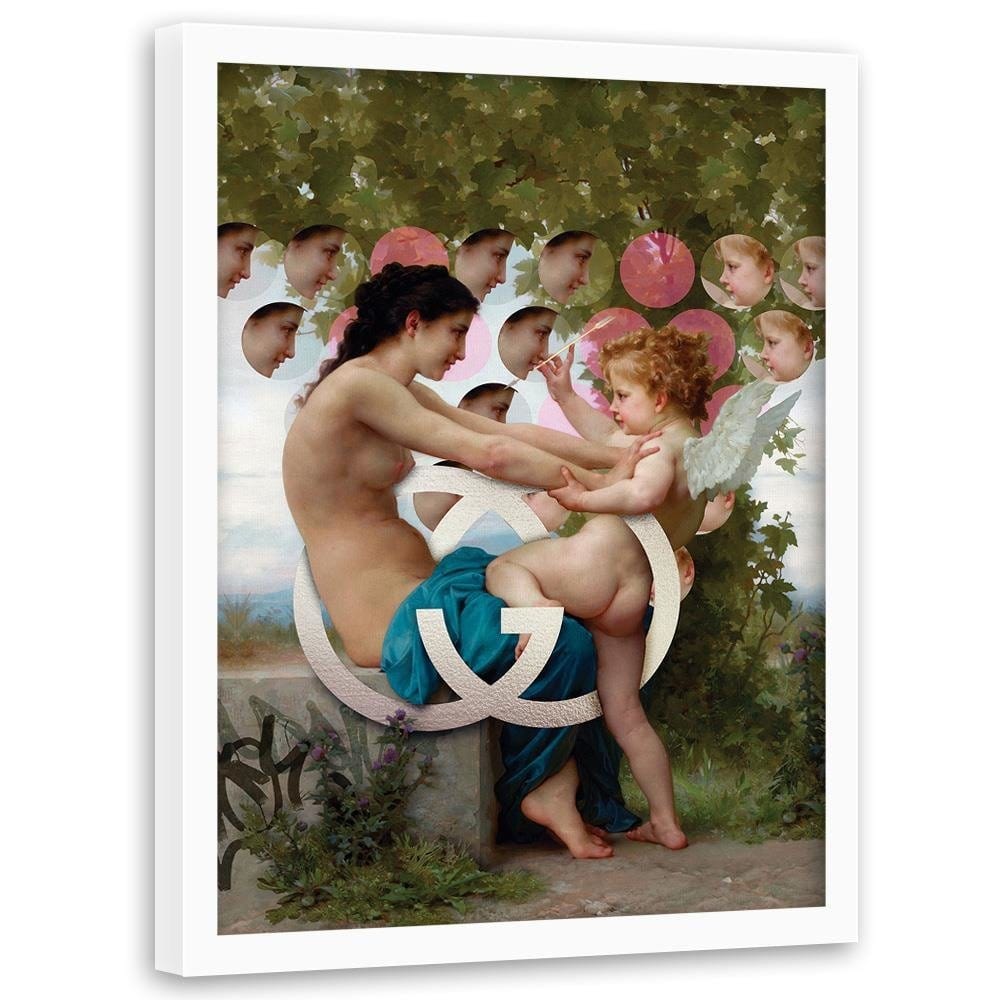 Glezna baltā rāmī - Girl And Cupid Home Trends DECO