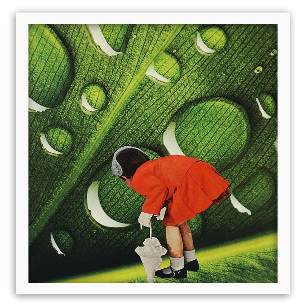 Glezna baltā rāmī - Girl In Red Garsonce Home Trends DECO