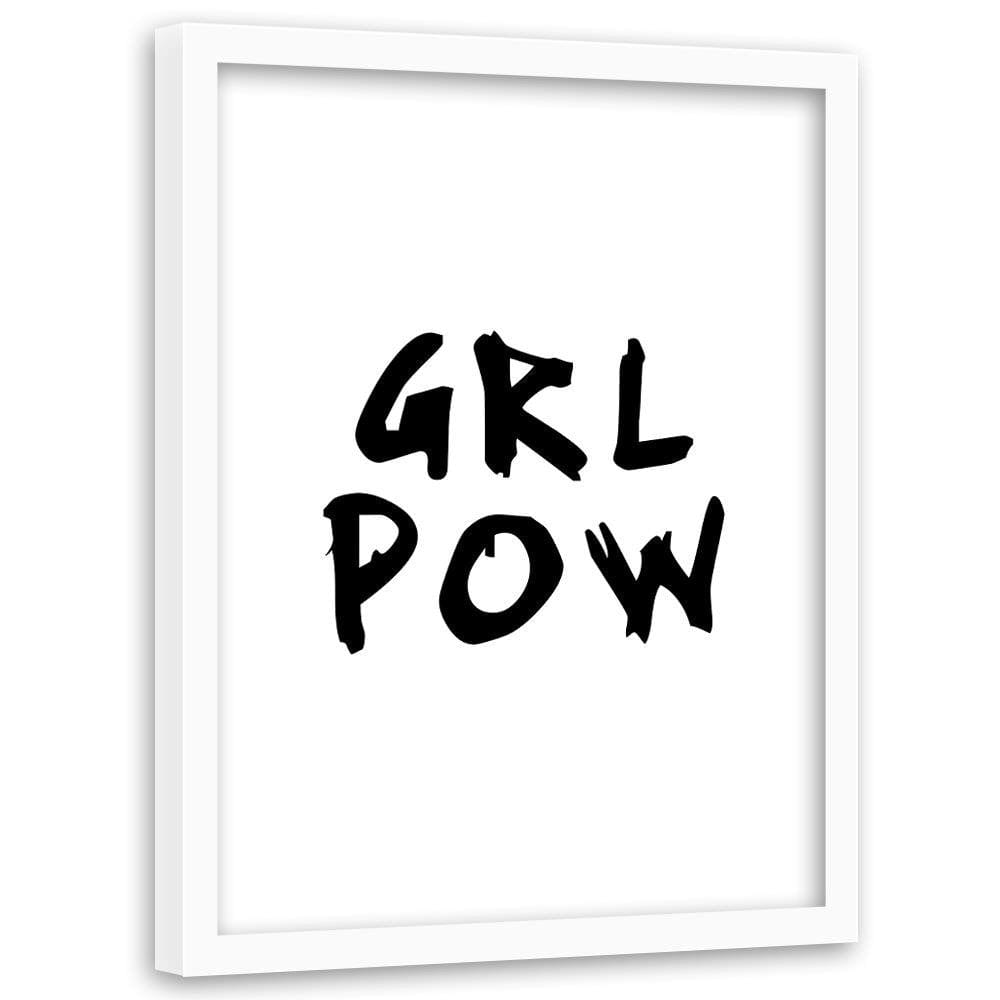 Glezna baltā rāmī - Girl Power Home Trends DECO