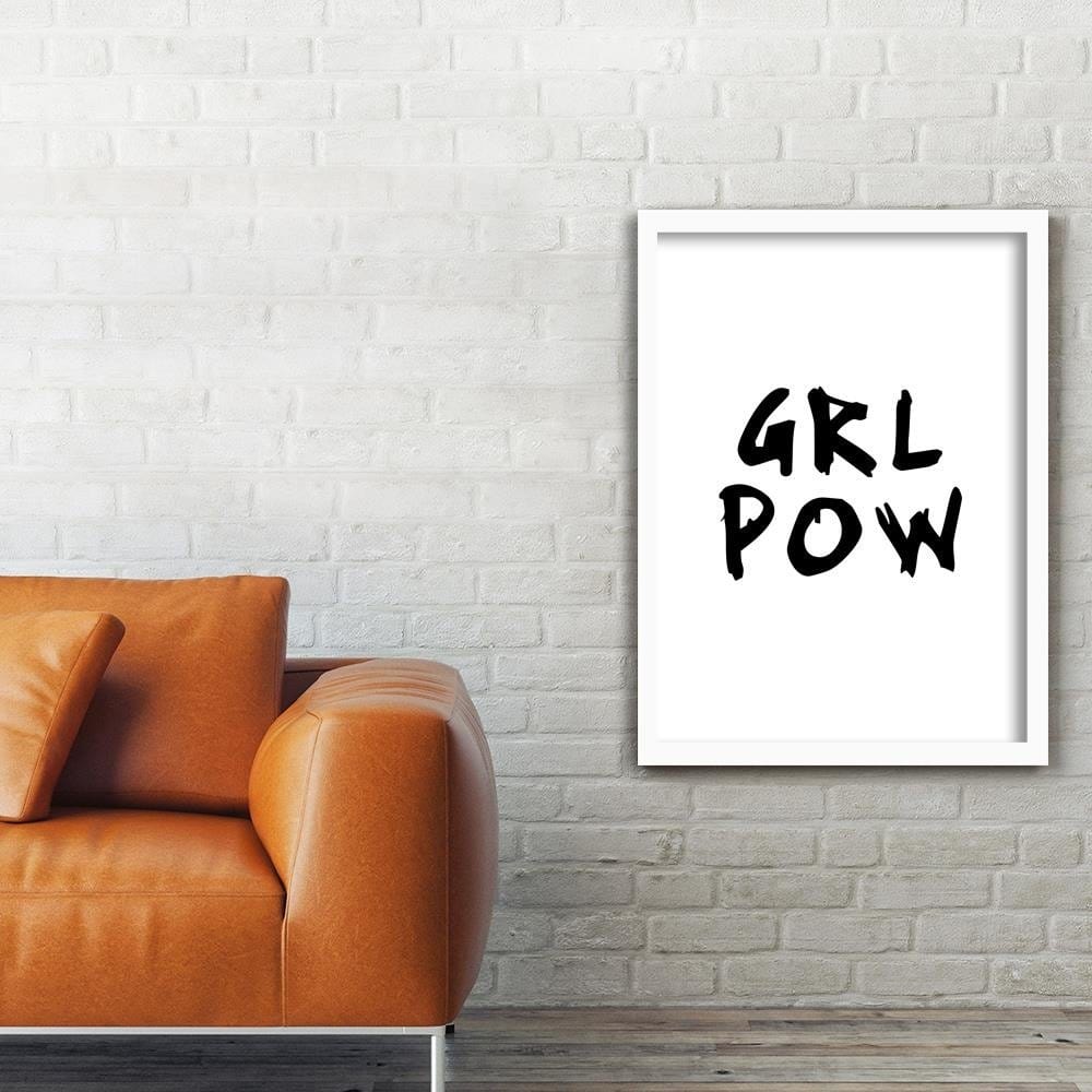 Glezna baltā rāmī - Girl Power Home Trends DECO