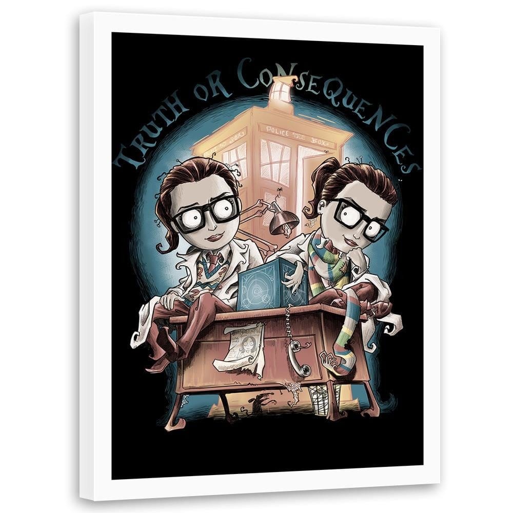 Glezna baltā rāmī - Girls Wearing Glasses Home Trends DECO
