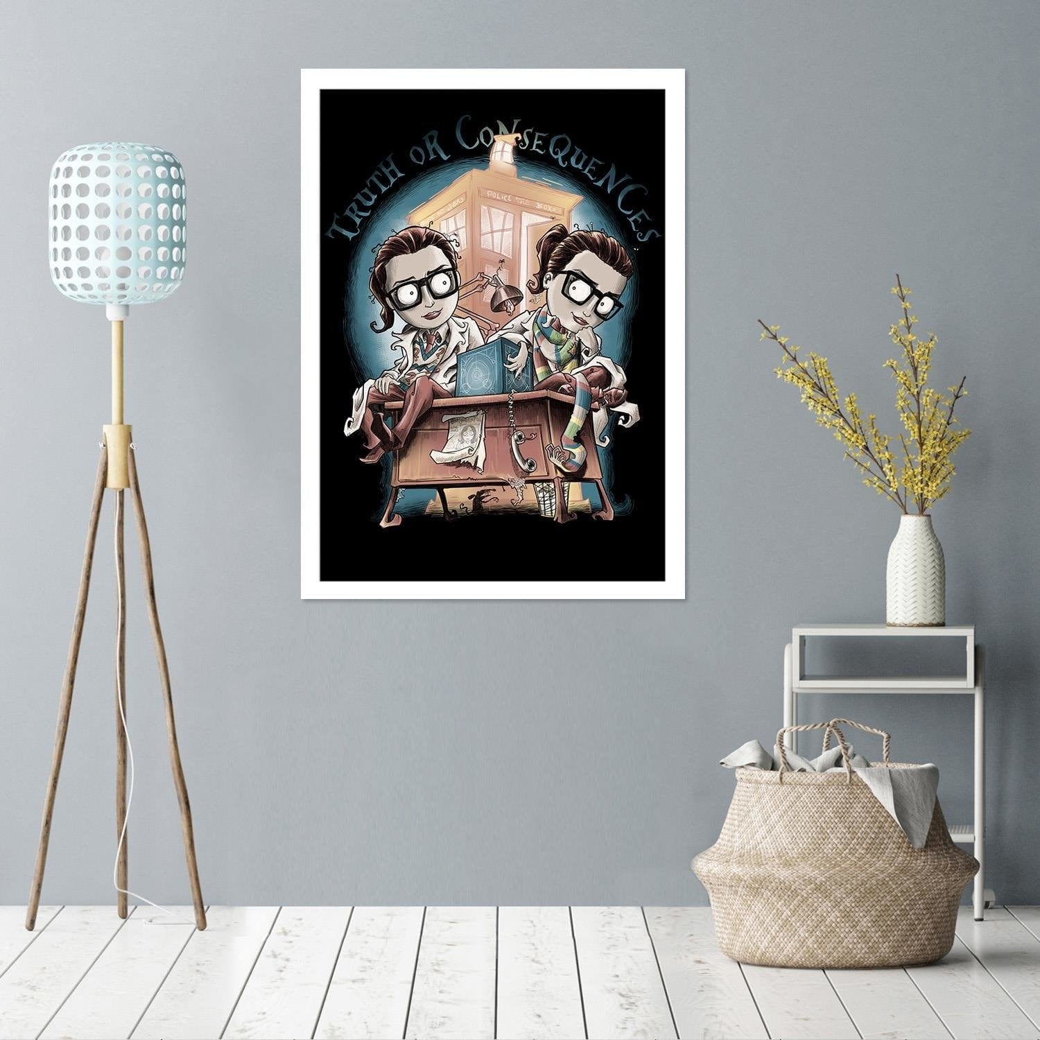Glezna baltā rāmī - Girls Wearing Glasses  Home Trends DECO