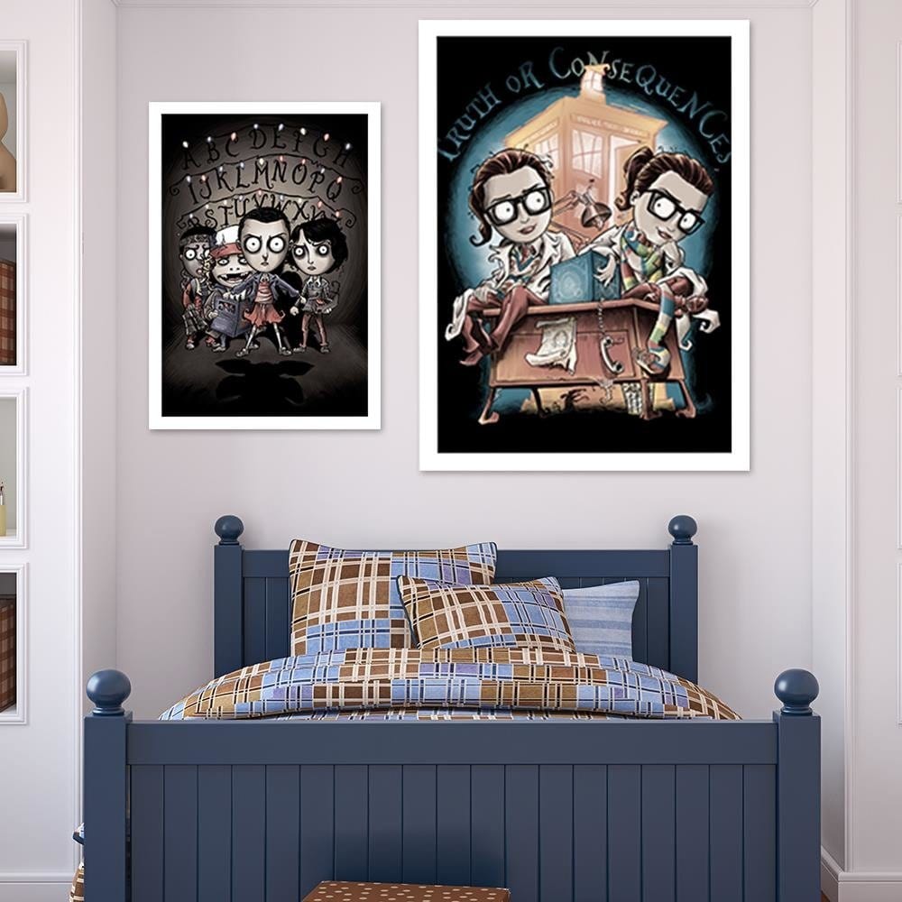 Glezna baltā rāmī - Girls Wearing Glasses  Home Trends DECO