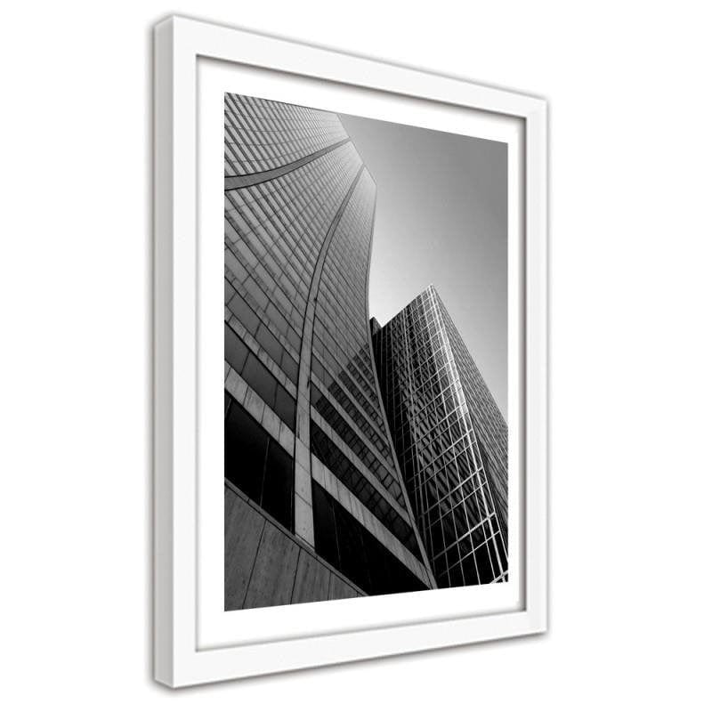 Glezna baltā rāmī - Glass skyscrapers Home Trends DECO