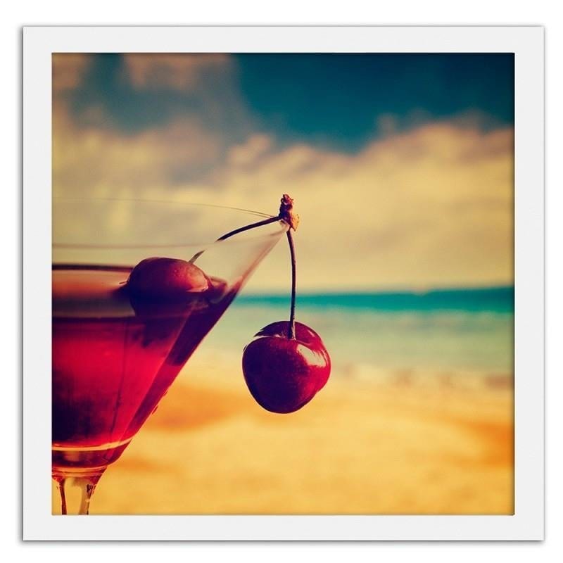 Glezna baltā rāmī - Glass with cherry Home Trends DECO