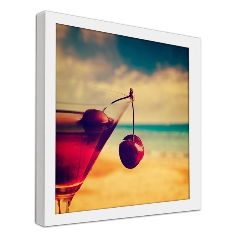 Glezna baltā rāmī - Glass with cherry Home Trends DECO