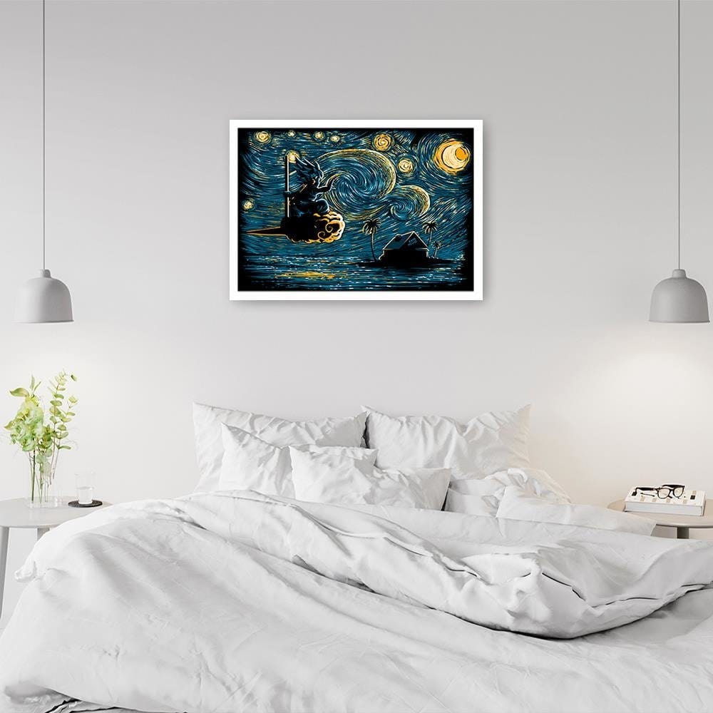 Glezna baltā rāmī - Goku On The Cloud Home Trends DECO