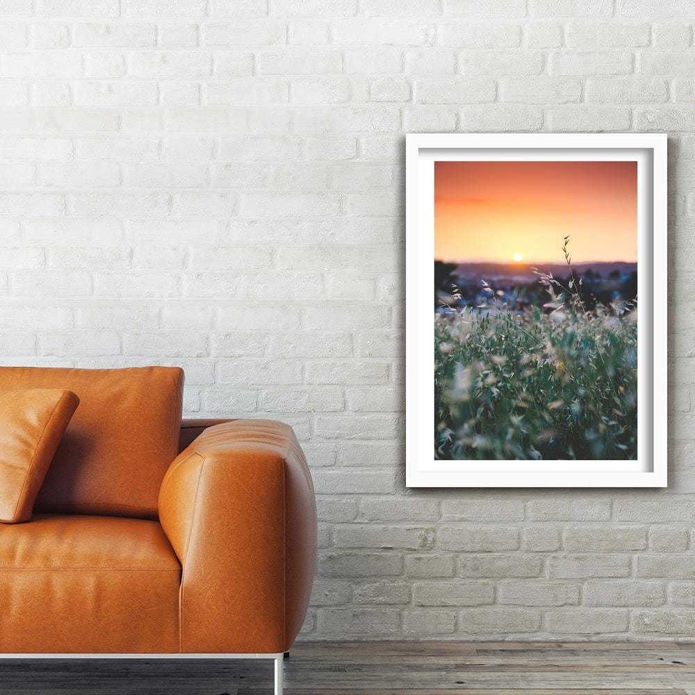 Glezna baltā rāmī - Grain And Sunset Home Trends DECO