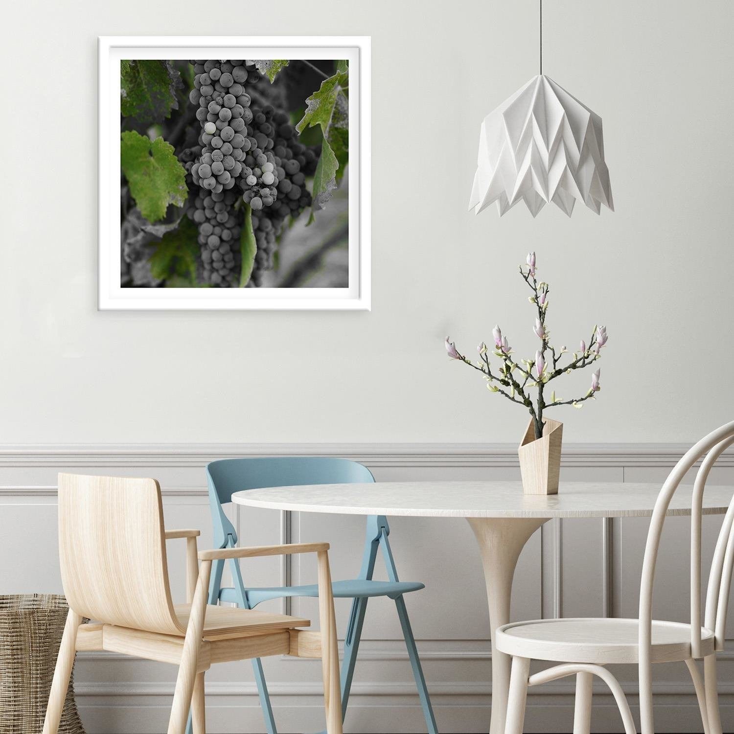 Glezna baltā rāmī - Grapes 2 Home Trends DECO