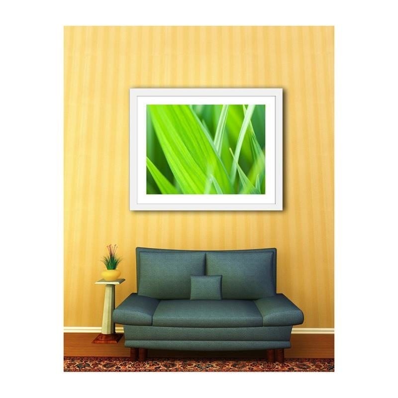Glezna baltā rāmī - Grass leaves Home Trends DECO