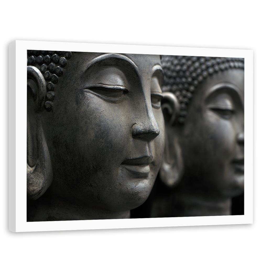 Glezna baltā rāmī - Gray Buddha Statue Home Trends DECO