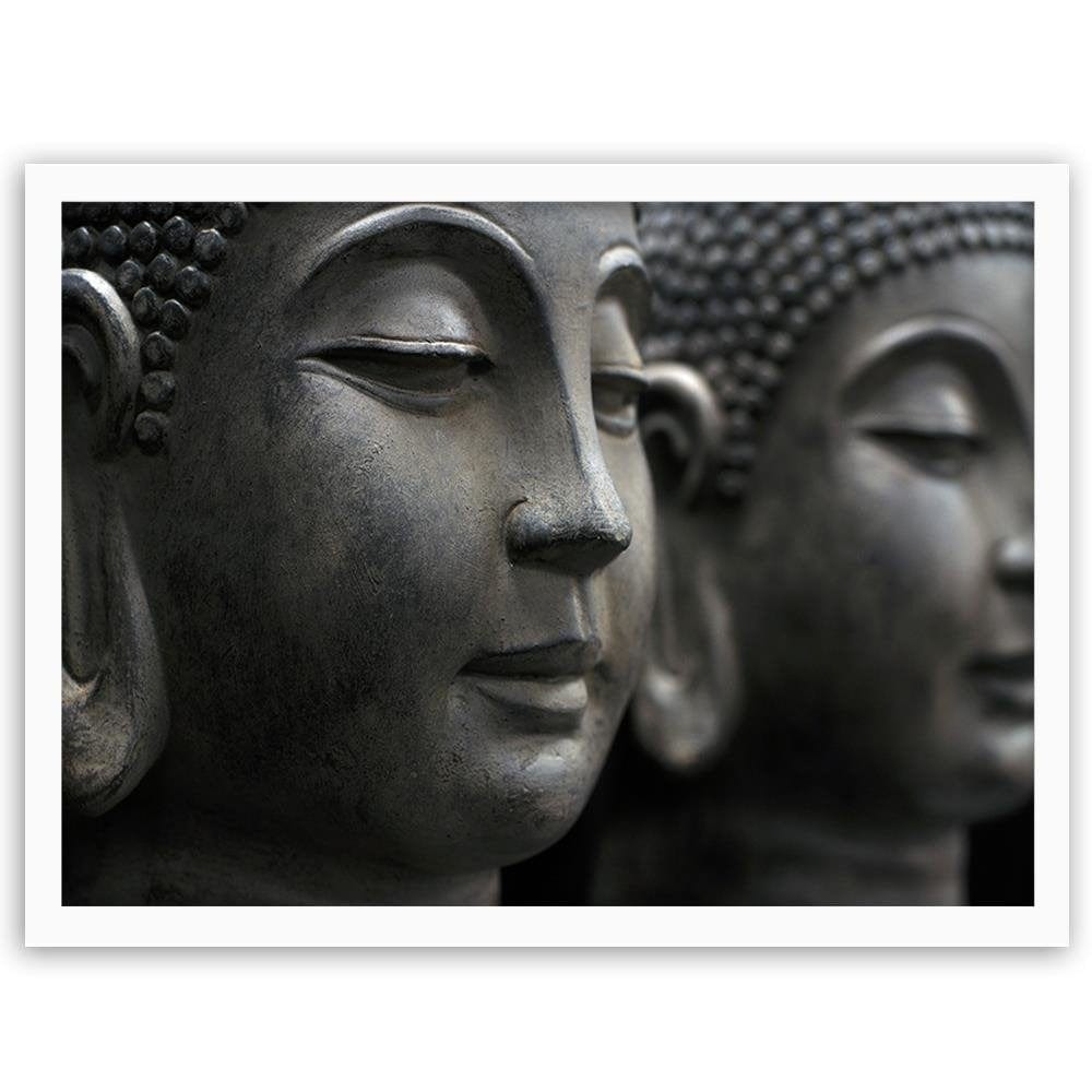 Glezna baltā rāmī - Gray Buddha Statue Home Trends DECO