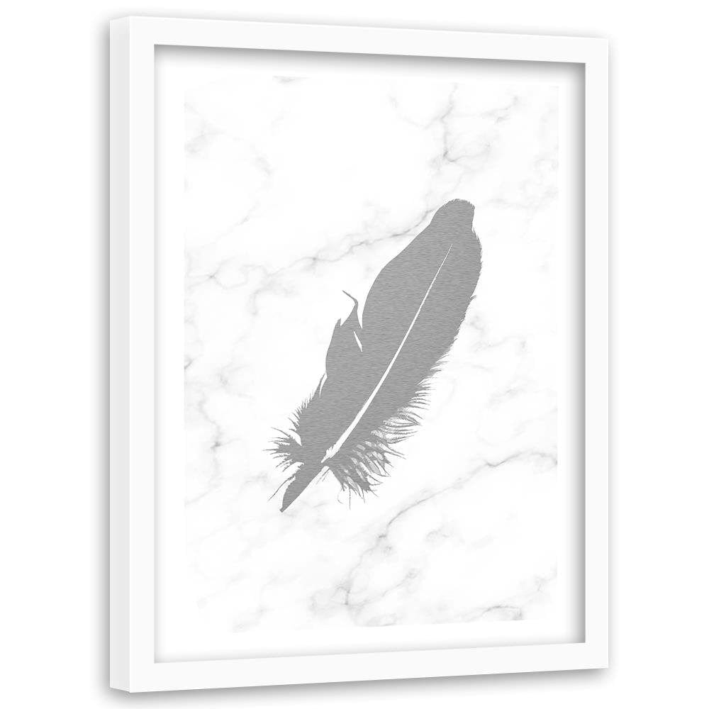 Glezna baltā rāmī - Gray Feather Home Trends DECO