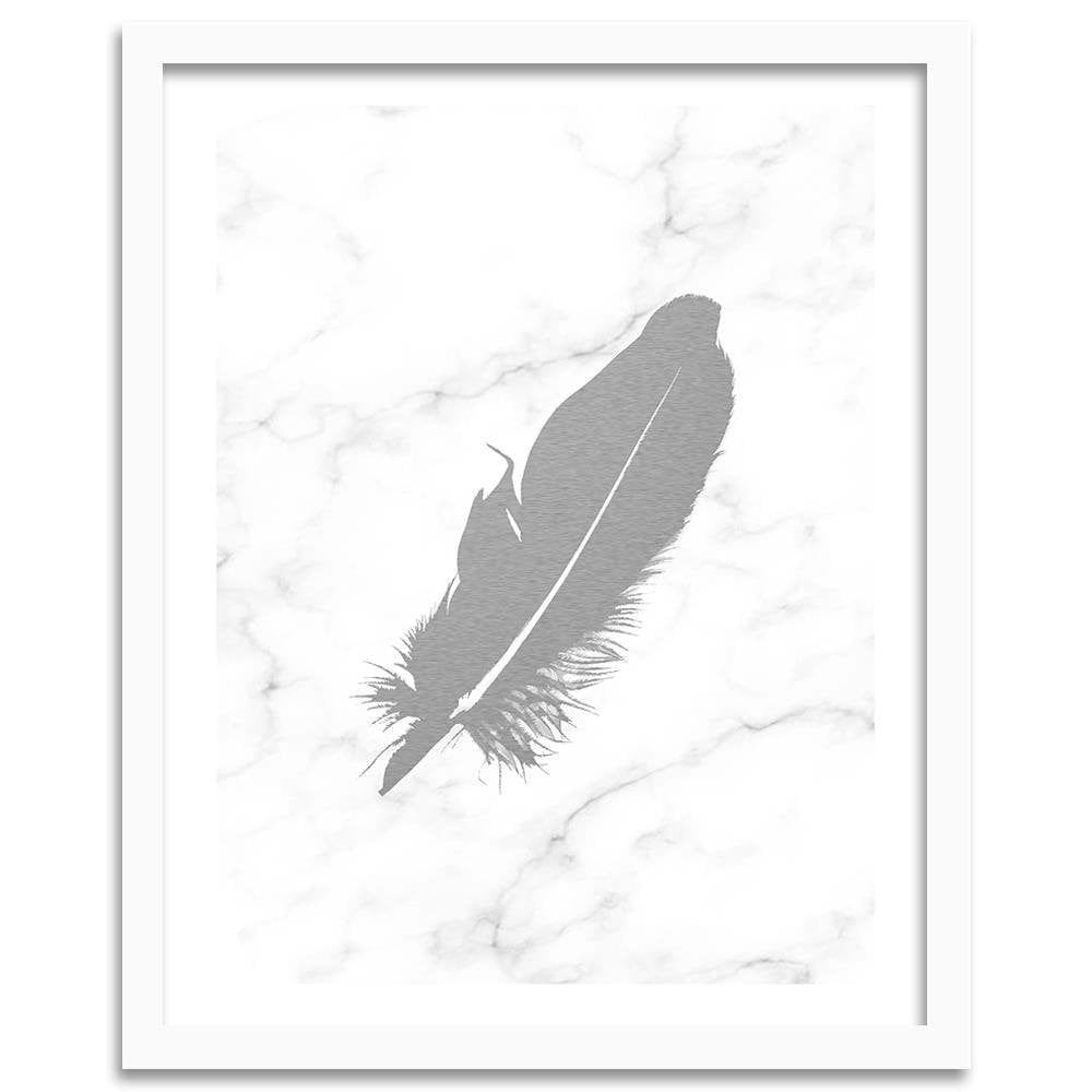 Glezna baltā rāmī - Gray Feather Home Trends DECO