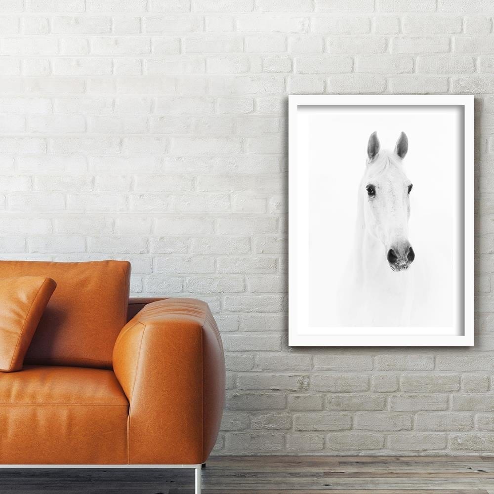 Glezna baltā rāmī - Gray Horse Home Trends DECO