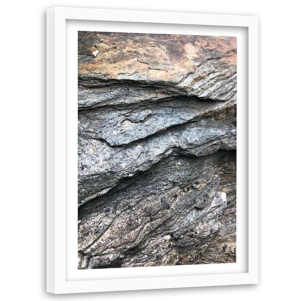 Glezna baltā rāmī - Gray Rocks Home Trends DECO
