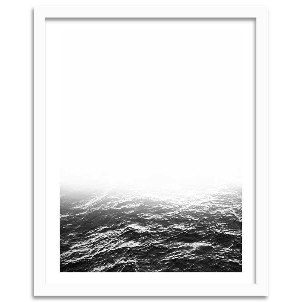 Glezna baltā rāmī - Gray Waves Home Trends DECO