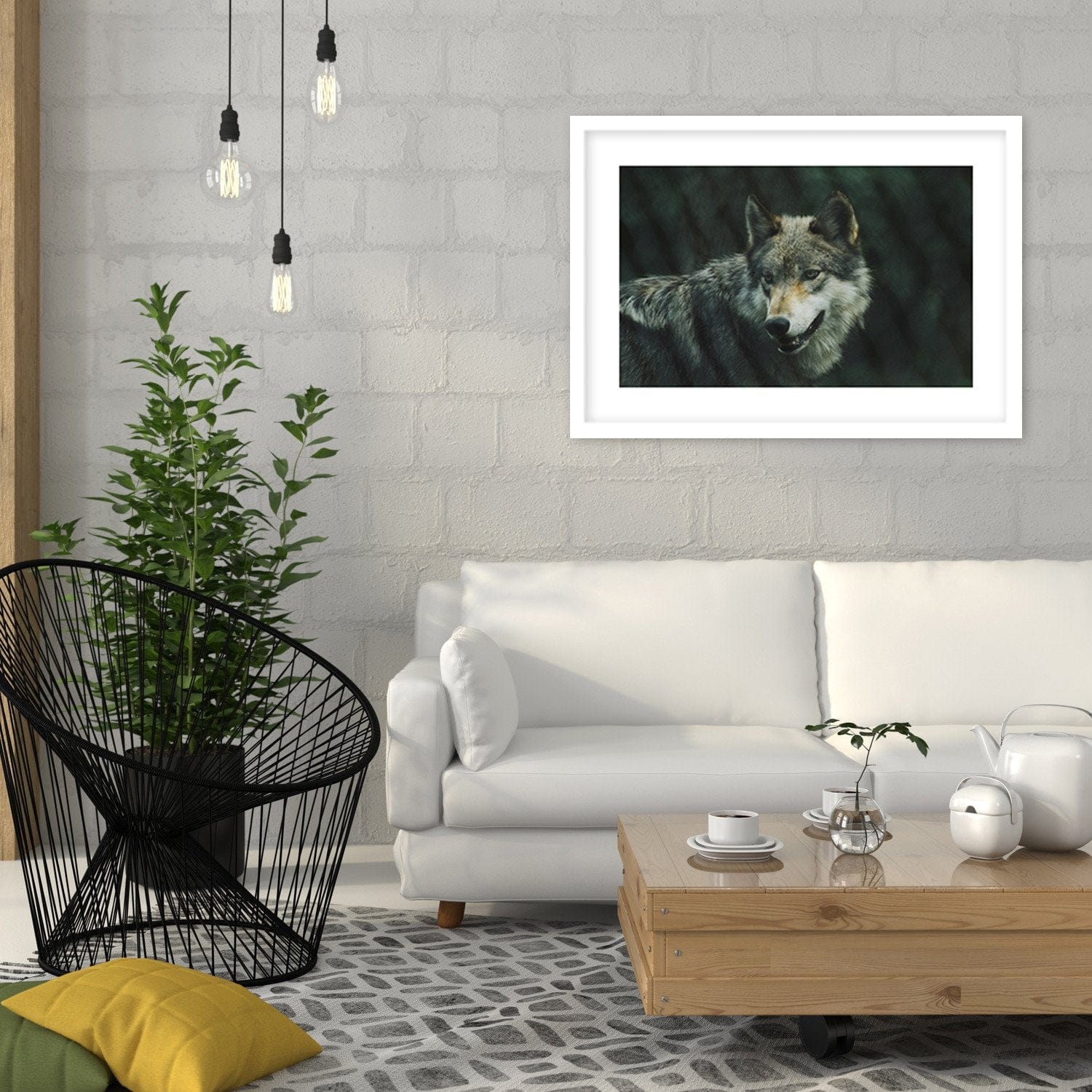 Glezna baltā rāmī - Gray Wil  Home Trends DECO