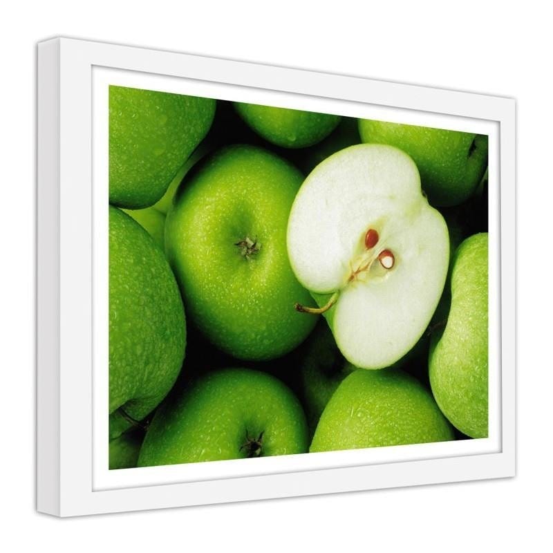 Glezna baltā rāmī - Green apples Home Trends DECO