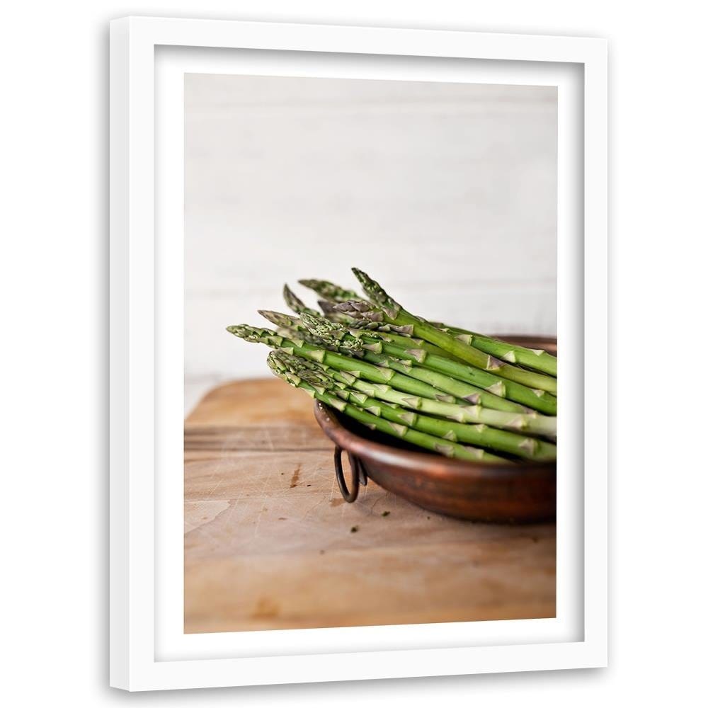 Glezna baltā rāmī - Green Asparagus Home Trends DECO