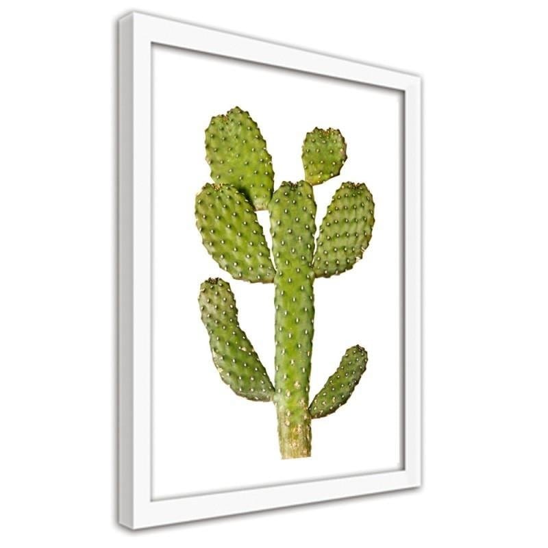 Glezna baltā rāmī - Green cactus Home Trends DECO