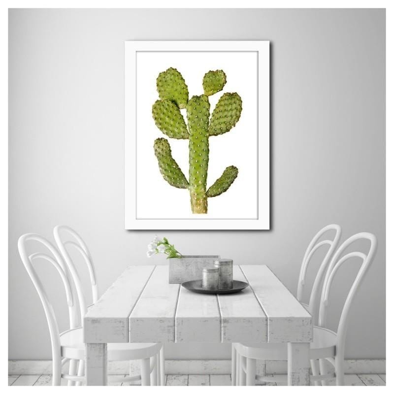 Glezna baltā rāmī - Green cactus Home Trends DECO