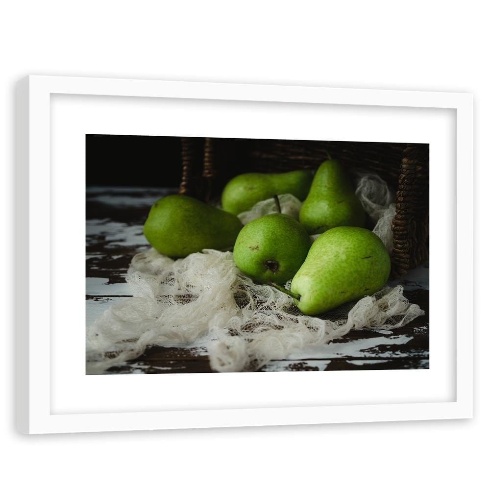 Glezna baltā rāmī - Green Pears Home Trends DECO