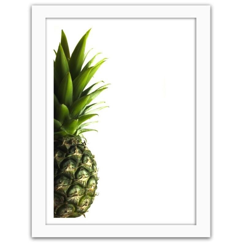 Glezna baltā rāmī - Green pineapple Home Trends DECO
