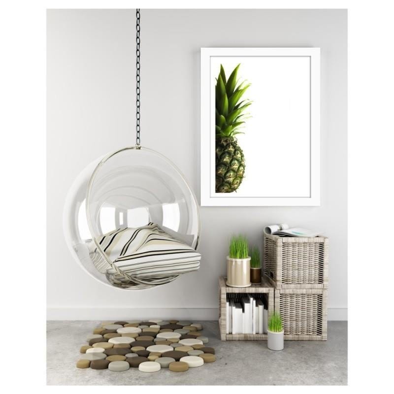 Glezna baltā rāmī - Green pineapple Home Trends DECO