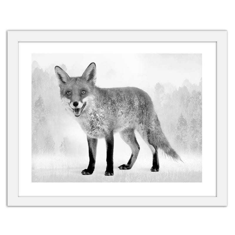 Glezna baltā rāmī - Grey fox 2 Home Trends DECO