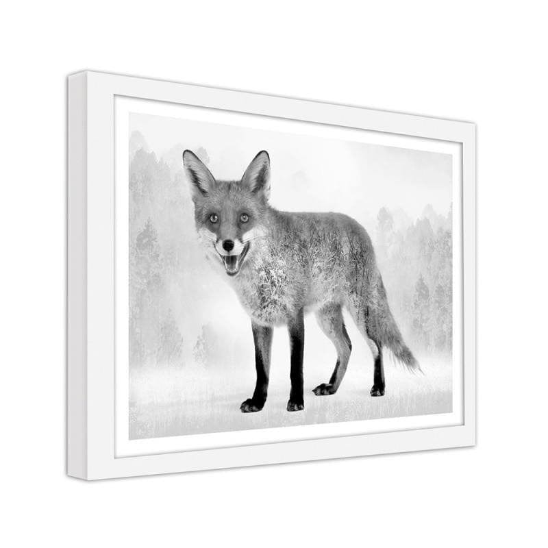 Glezna baltā rāmī - Grey fox 2 Home Trends DECO
