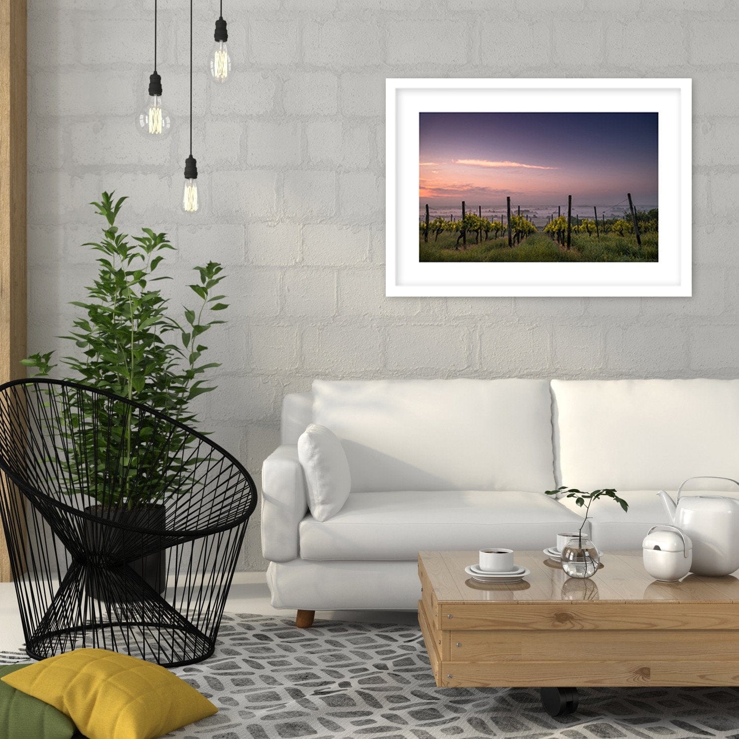 Glezna baltā rāmī - Growing Grapes Home Trends DECO