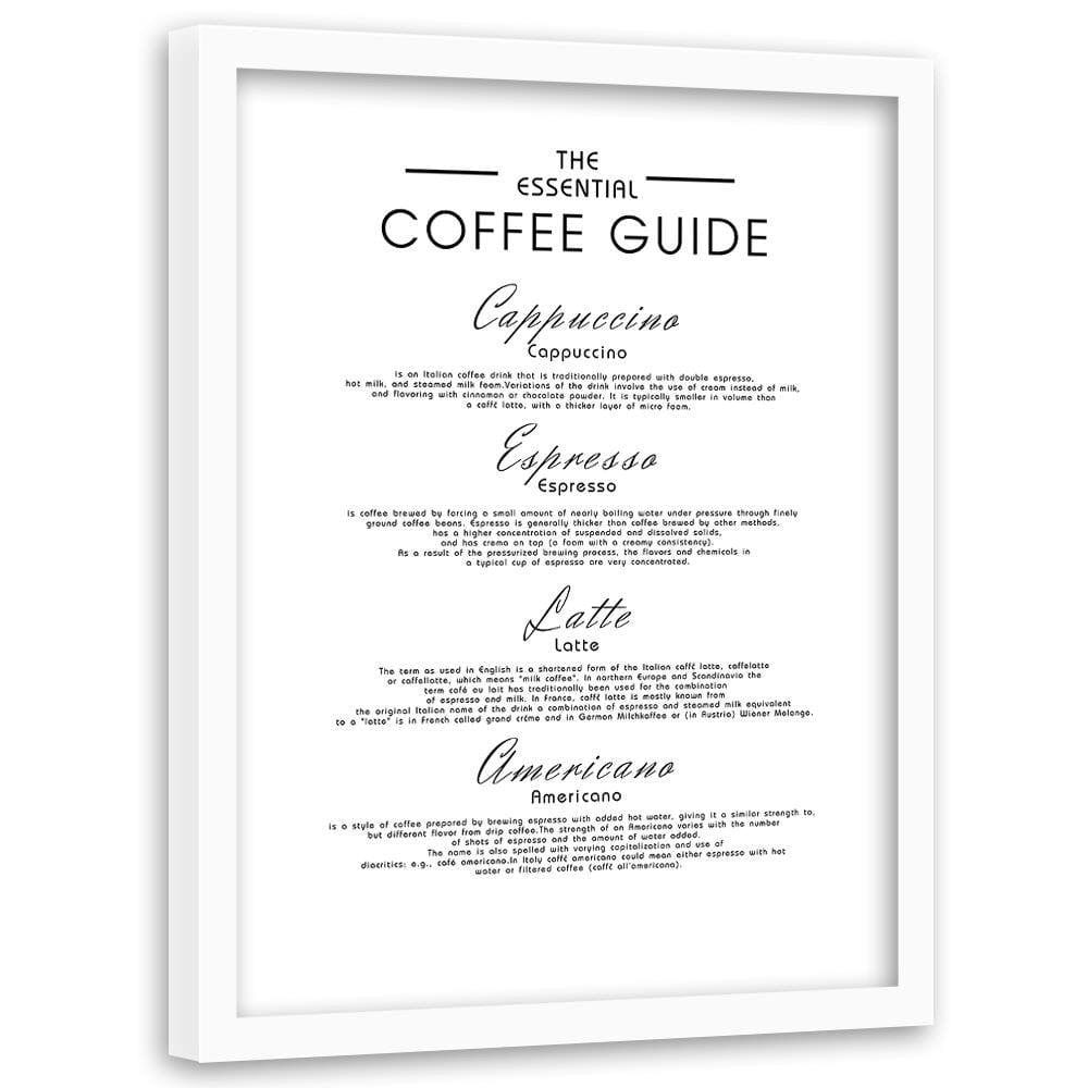 Glezna baltā rāmī - Guide Coffee Home Trends DECO