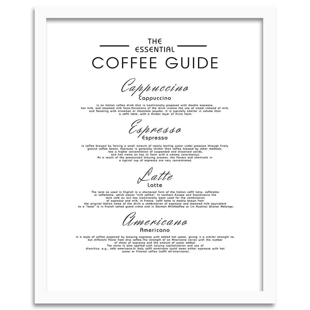 Glezna baltā rāmī - Guide Coffee Home Trends DECO