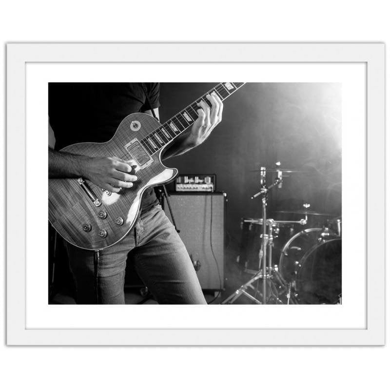 Glezna baltā rāmī - Guitarist Home Trends DECO
