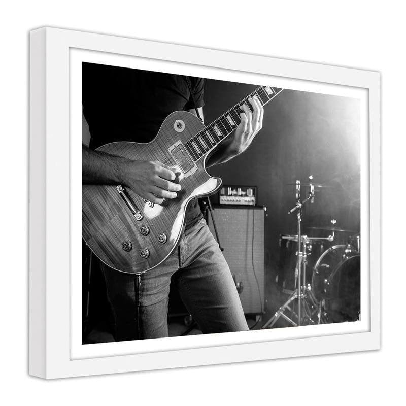 Glezna baltā rāmī - Guitarist Home Trends DECO