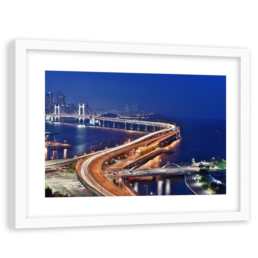 Glezna baltā rāmī - Gwangan Bridge In South Korea Home Trends DECO