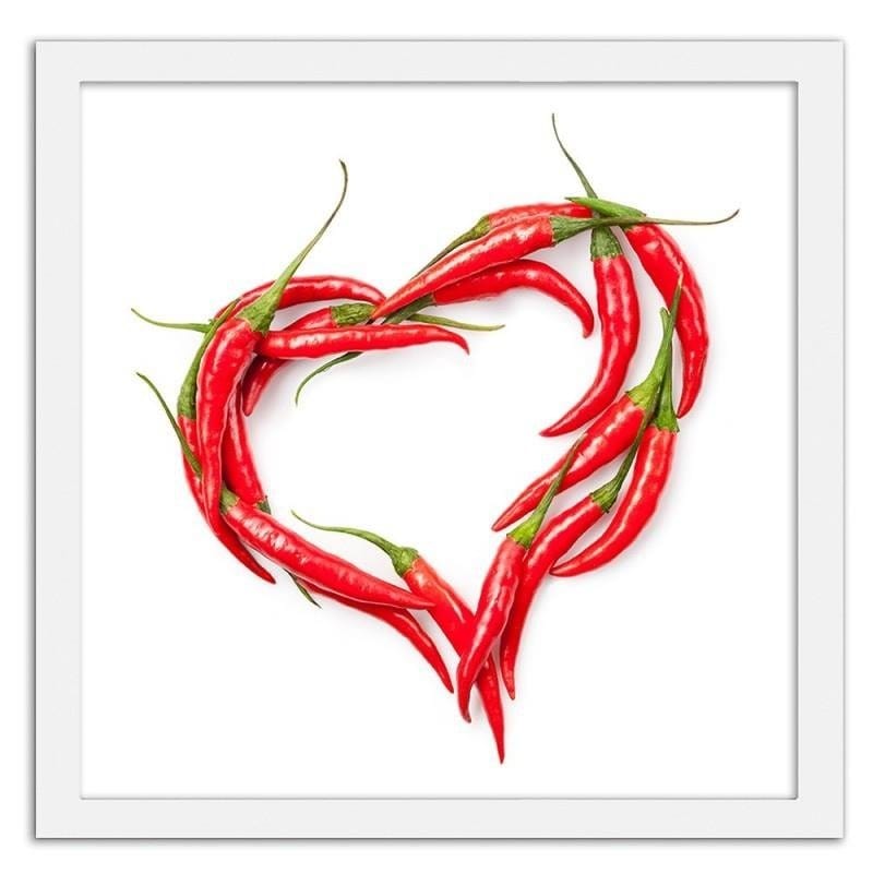 Glezna baltā rāmī - Heart of chili peppers Home Trends DECO